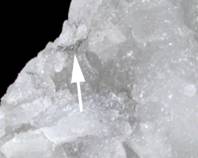 Mineral Specimens: Moëloite on Calcite from Seravezza Quarry, Lucca Province, Tuscany, Italy